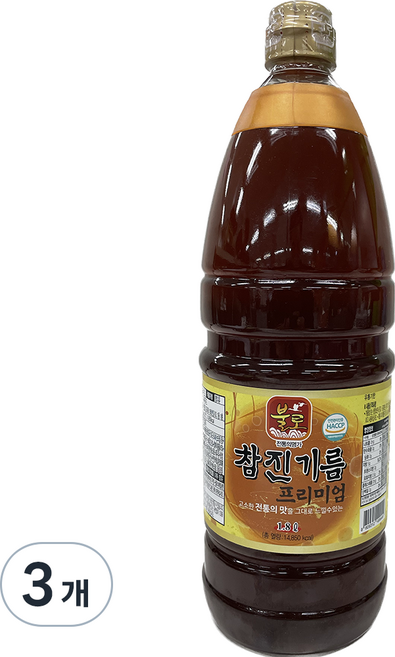 불로 참진기름 프리미엄, 3개, 1.8L