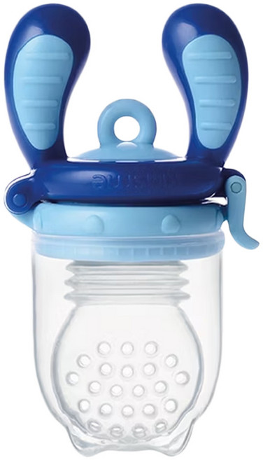 kidsme 咬咬樂輔食器 M 4個月以上, 藍色, 1個