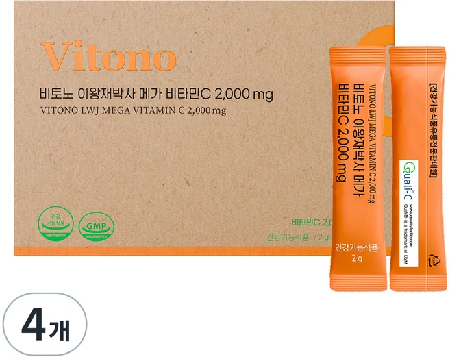 비토노 이왕재박사 메가 비타민C 2 000mg, 180g, 4개 - 쿠팡