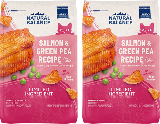 내추럴발란스 고양이 어덜트 LI 레시피 건식사료, 연어+완두콩, 1.1kg, 2개
