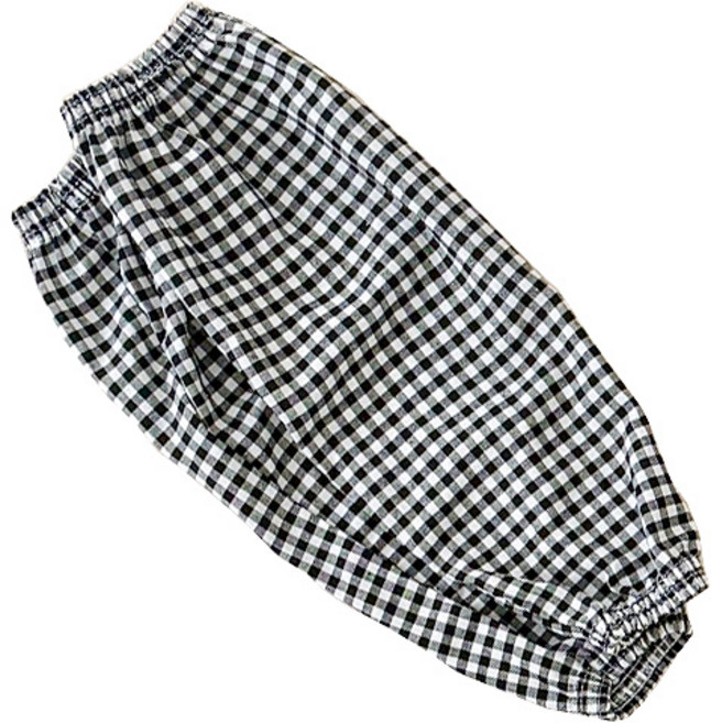 씨티컴퍼니 면 체크 작업용 팔토시 양팔착용 세트, 블랙