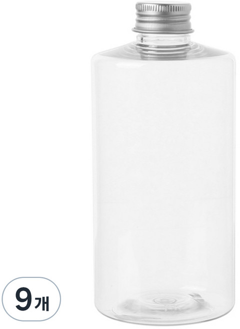 透明飲料容器 鋁製銀蓋 AC520, 520ml, 9個