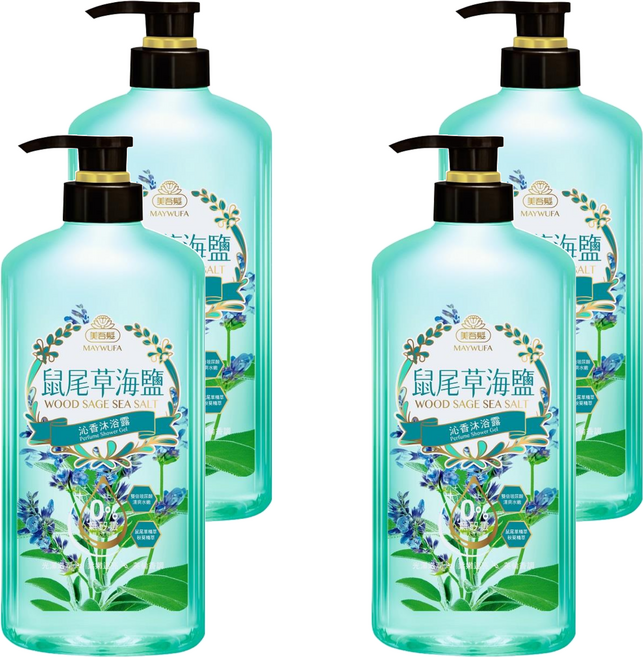 美吾髮 鼠尾草海鹽沁香沐浴露, 700ml, 4件