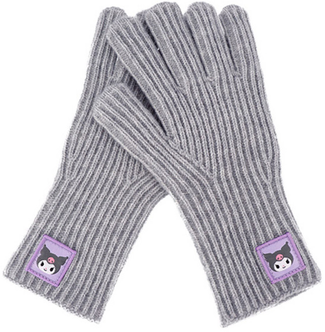 산리오 여성용 쿠로미 페이스자수 니트 장갑 양손착용 MGHKG30130