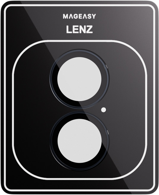 MAGEASY Lenz 手機 鏡頭保護貼 iPhone 16/iPhone 16 Plus 9M人造藍寶石 抗指紋 IP68 防水防塵 黑色 1組