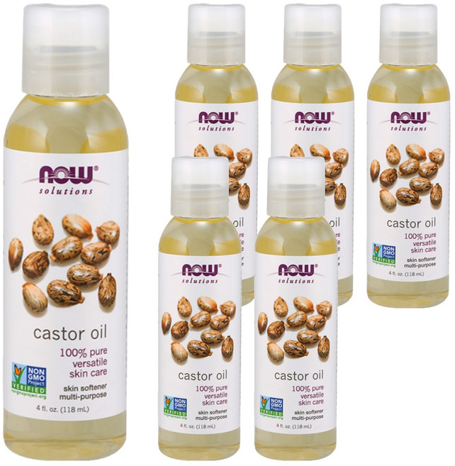 NOW Foods 純蓖麻保濕油, 118ml, 6瓶