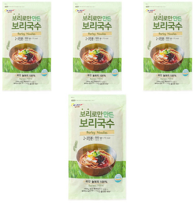 효자원 보리로만 만든 보리국수, 500g, 4개