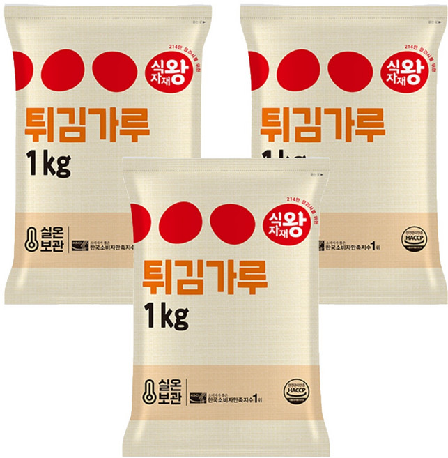 식자재왕 튀김가루, 1kg, 3개