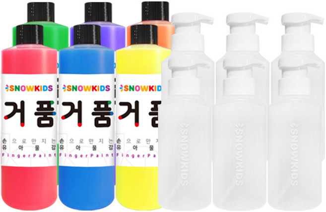 Snowkids 兒童手指彩繪泡泡遊戲組, 250ml, 6色, 1組