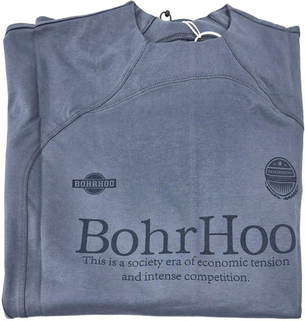 BOHRHOO 涼感拼接功能T恤 73.6%棉, 霧藍