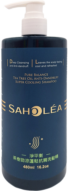 SAHOLEA 森歐黎漾 淨平衡茶樹勁涼蓬鬆抗屑洗髮精, 480ml, 1瓶