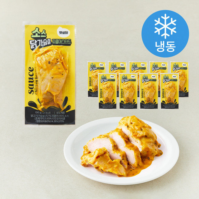 햇살닭 소스 닭가슴살 피클머스타드맛 (냉동), 100g, 1개입, 10개