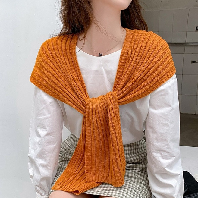 알로데 크로셰 니트 어깨 숄 페이크 가디건