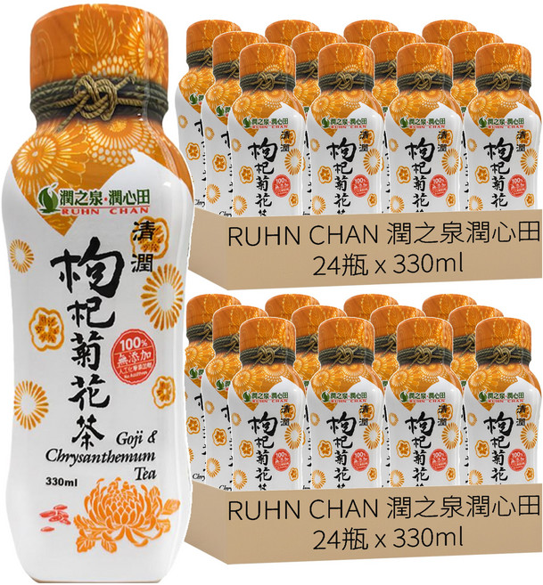 RUHN CHAN 潤之泉潤心田 枸杞菊花茶, 330ml, 48瓶