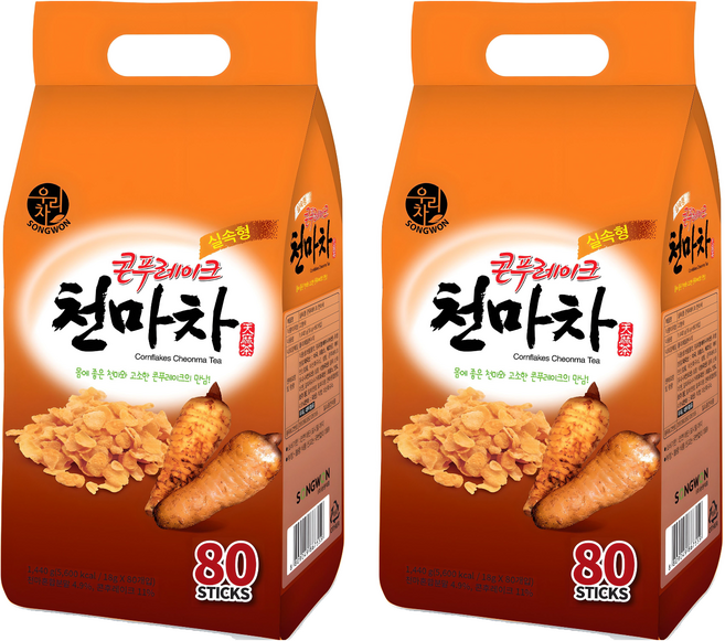 우리차 실속형 콘푸레이크 천마차, 18g, 80개입, 2개