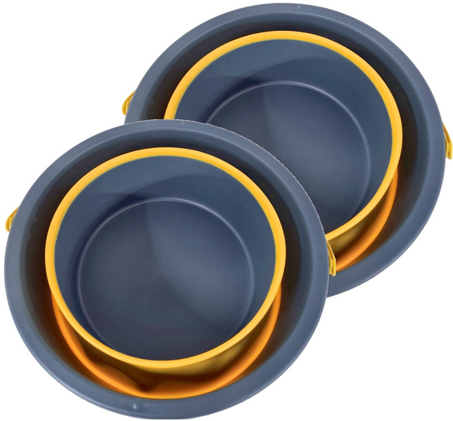 撞色加寬手把折疊水桶, 顏色隨機, 2個