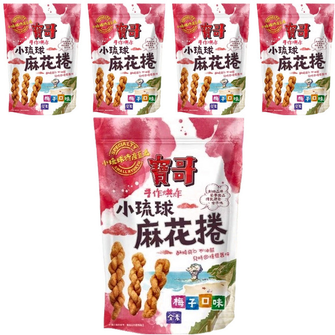 良澔 寶哥 麻花捲 梅子, 150g, 5包