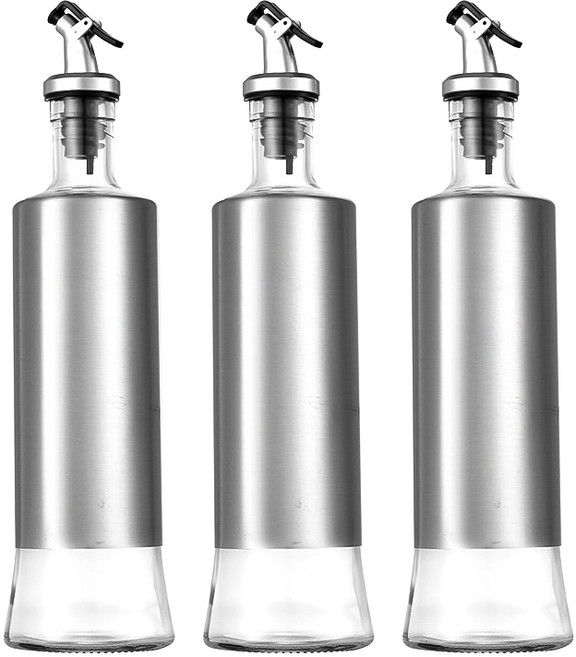 건파더 스테인리스 유리 오일병, 3개, 500ml