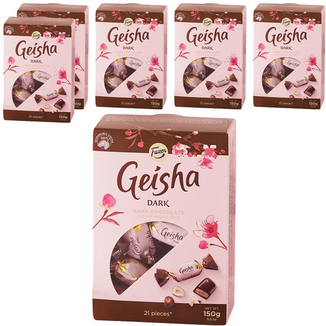 GEISHA 파제르 헤이즐넛 필링 다크 초콜릿, 150g, 6개