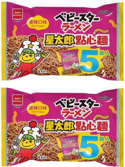 OYATSU 優雅食 BABY STAR 星太郎 點心麵 中香辣分享包 36g x 5入, 180g, 2袋
