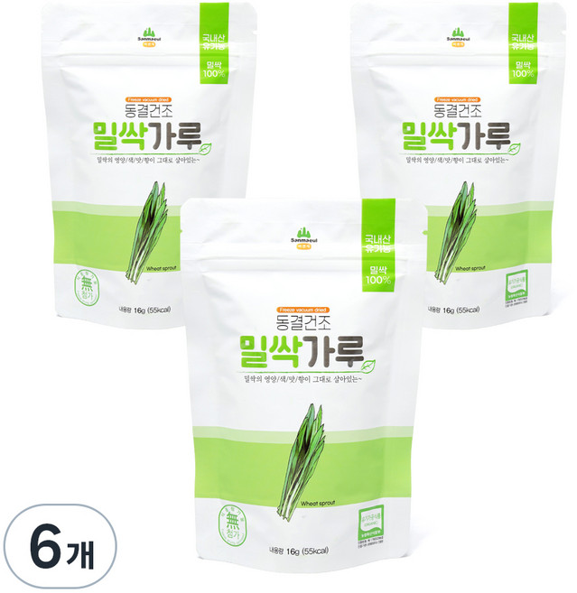 산마을 동결건조 밀싹가루, 6개, 16g
