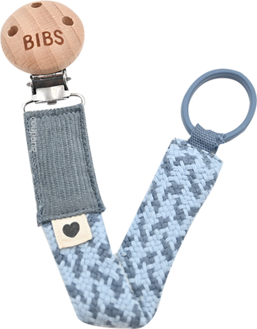 BIBS 有機棉奶嘴鏈, 藍色, 1條