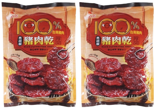 Chiao-E 巧益 厚切黑胡椒豬肉乾, 120g, 2包