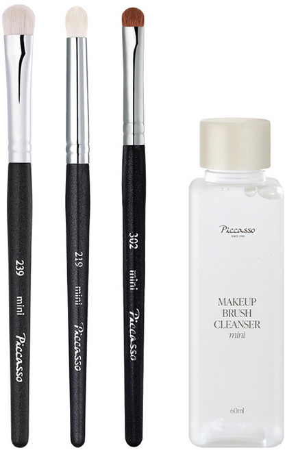 피카소 아이섀도우 브러쉬 미니 219 + 239 + 302 + 미니클렌저, 혼합색상, 1개