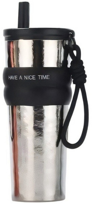 TEMPEST 純鈦吸管杯, 鈦銀色, 1個, 750ml