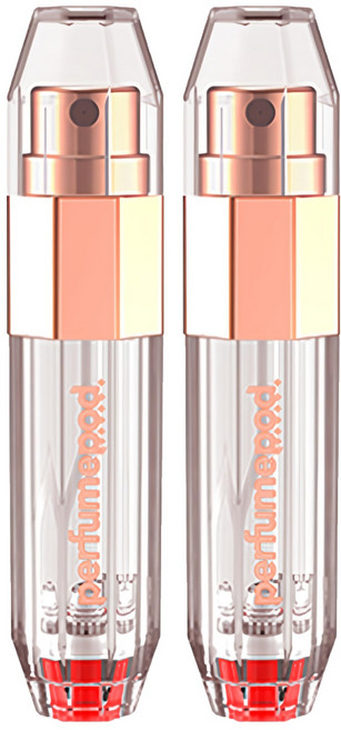 Perfume Pod Crystal 按壓式補充便攜香水瓶 5ml, 玫瑰金, 2個