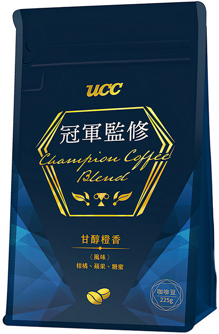 ucc 冠軍監修甘醇橙香咖啡豆, 咖啡豆(無研磨), 225g, 1包