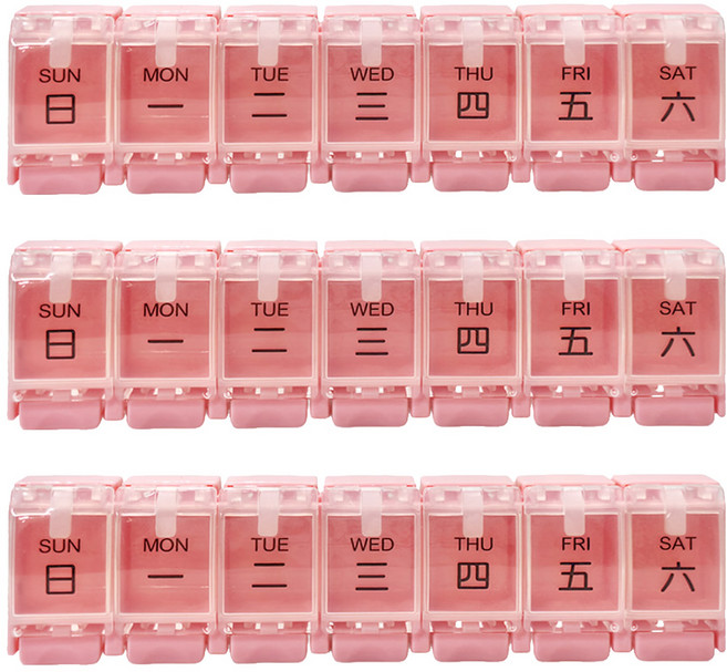 Fullicon 護立康 7日彈跳保健藥盒 MB021 標明日期提醒服藥順序 SGS材料認證 透明上蓋, 3個