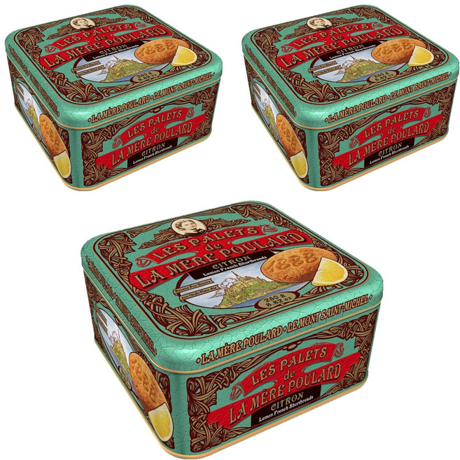 La Mère Poulard 檸檬派鐵盒餅乾, 3個, 250g