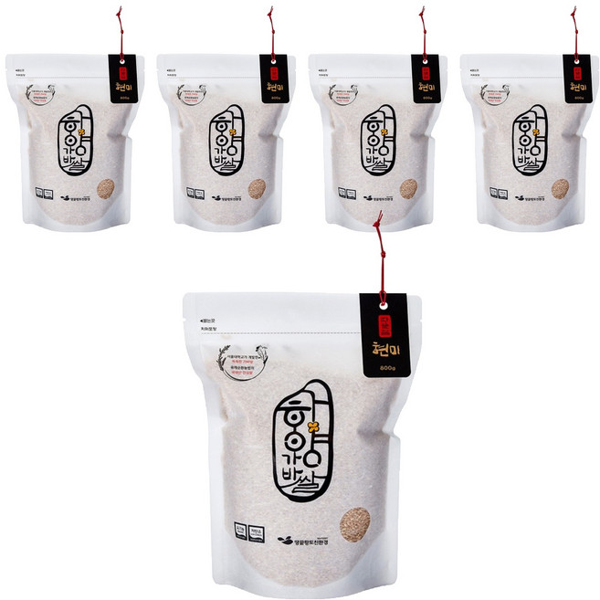 하양가바쌀 유기농 가바 현미, 800g, 5개