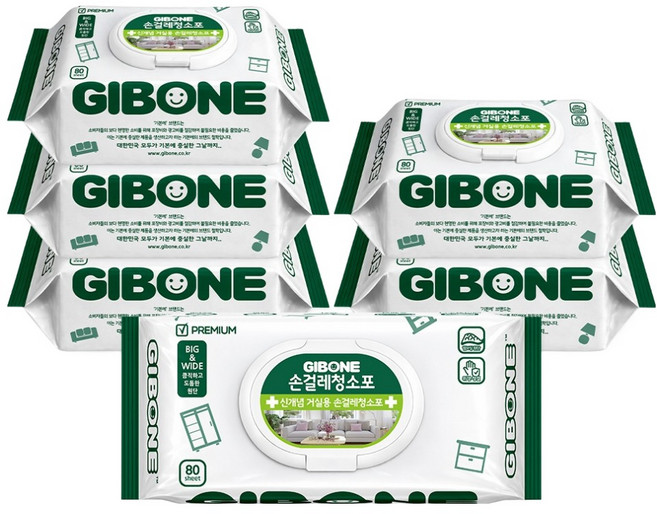 기본에 손걸레 청소포 프리미엄, 6개