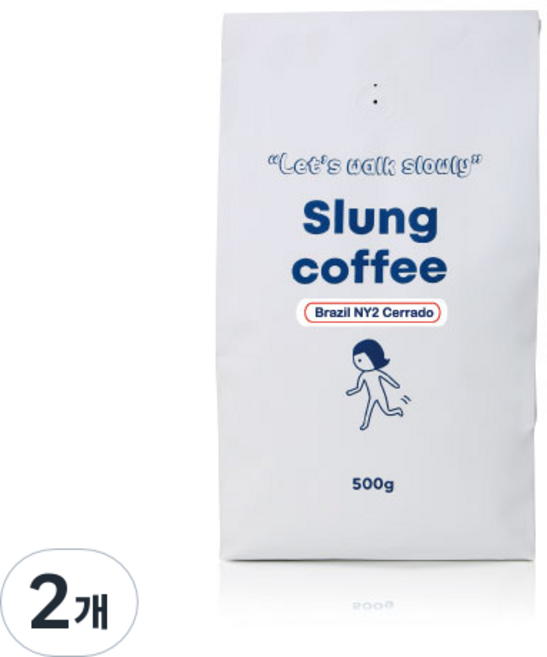 슬렁커피 브라질 NY2 세하도 로스팅 원두커피, 홀빈(분쇄안함), 500g, 2개