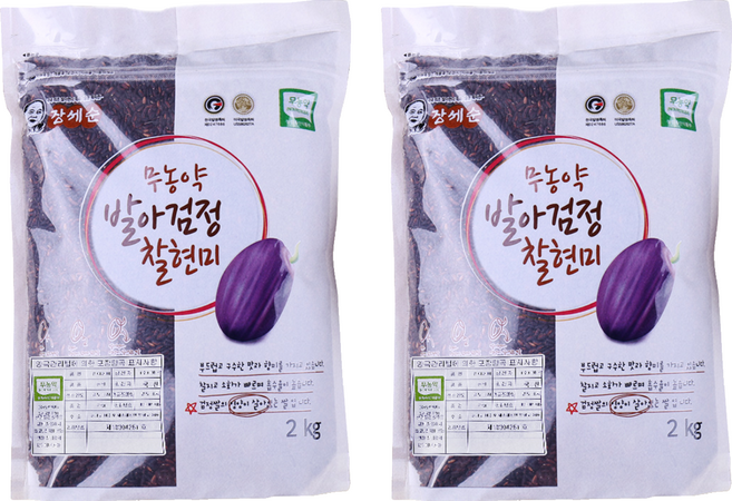장세순 무농약 발아검정 찰현미, 2kg, 2개