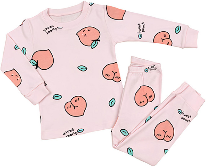 Maykids 兒童款 害羞蜜桃印花睡衣組