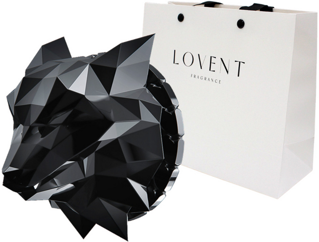 로벤트 늑대 차량용 방향제 미드나잇블랙 블랙머스크향 + 쇼핑백, 1개입, 1개, 바닐라/머스크향