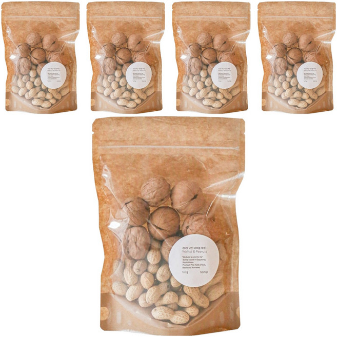 유명산지 정월대보름 국산 부럼 피호두 80g + 피땅콩 80g, 160g, 5개