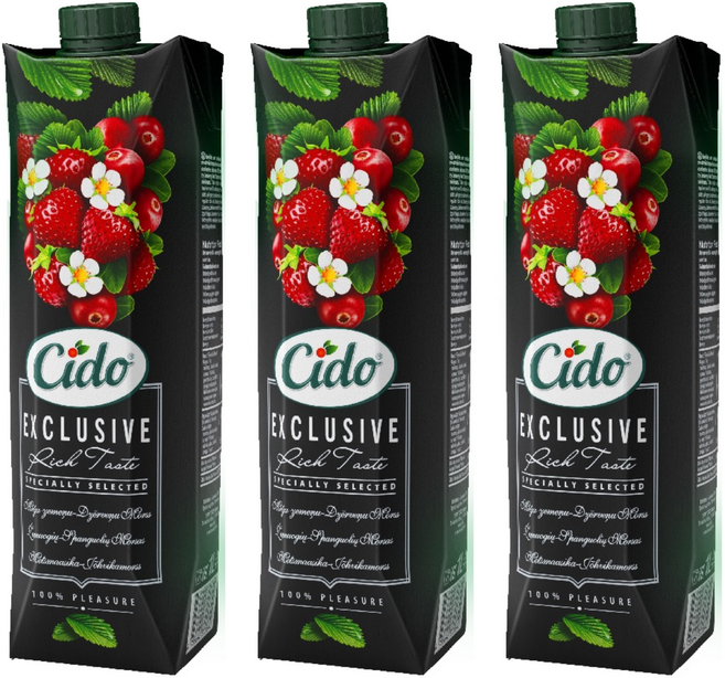 시도 와일드 스트로베리 앤 크랜베리 주스, 3개, 1L