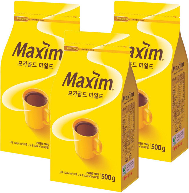 맥심 모카골드 마일드 원두커피, 500g, 1개입, 3개