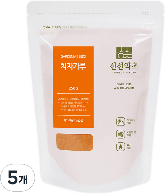 신선약초 치자가루, 5개, 250g