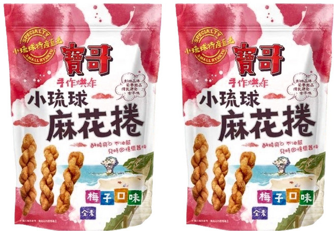 良澔 寶哥 麻花捲 梅子, 150g, 2包