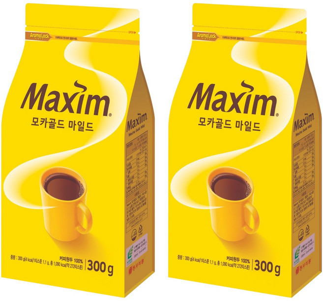 Maxim 麥心 黃金摩卡咖啡粉, 300g, 1包, 2包
