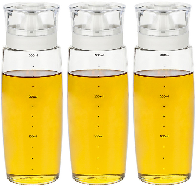 시노글라스 뉴라운드 오일병 크림화이트, 300ml, 3개