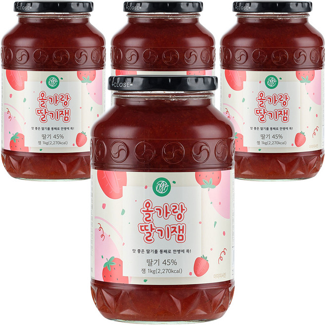 초록원 올가랑 딸기잼, 1kg, 4개