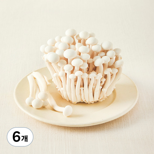 친환경 흰색 만가닥 버섯, 150g, 6개