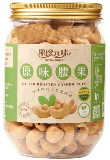 果珍元味 原味腰果, 300g, 1罐