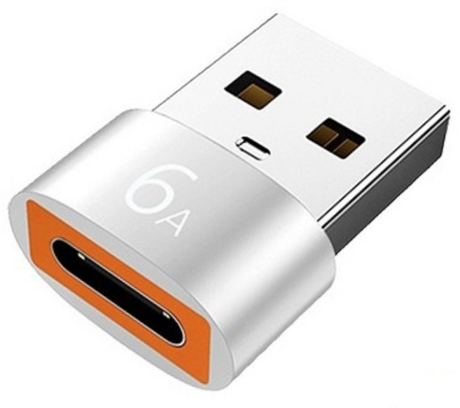 제이스마트 6A 고속 C타입 to USB A 변환젠더, 1개, 2cm, 실버